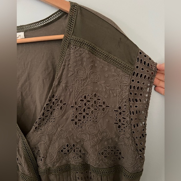 Anthropologie Tiny Tatiana Wrap Top Green • 1X - Picture 7 of 9